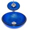 Novatto Mini 12-inch Blue Foiled Glass Vessel Bathroom Sink Set, Brushed Nickel NSFC-S132-1217003BN - alternate 3